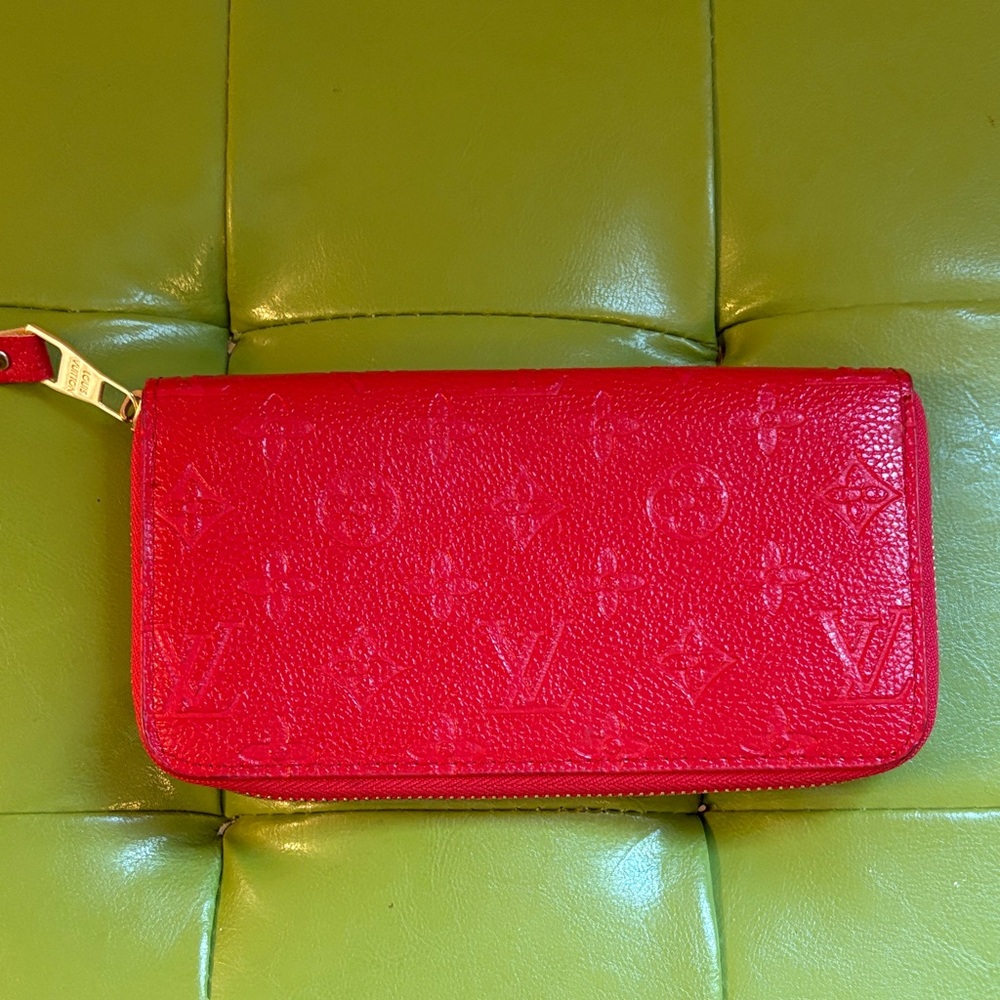 Vibrant Red Embossed Wallet